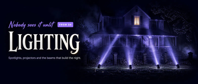 Lighting: spotlights, projectors and the beams that build the night