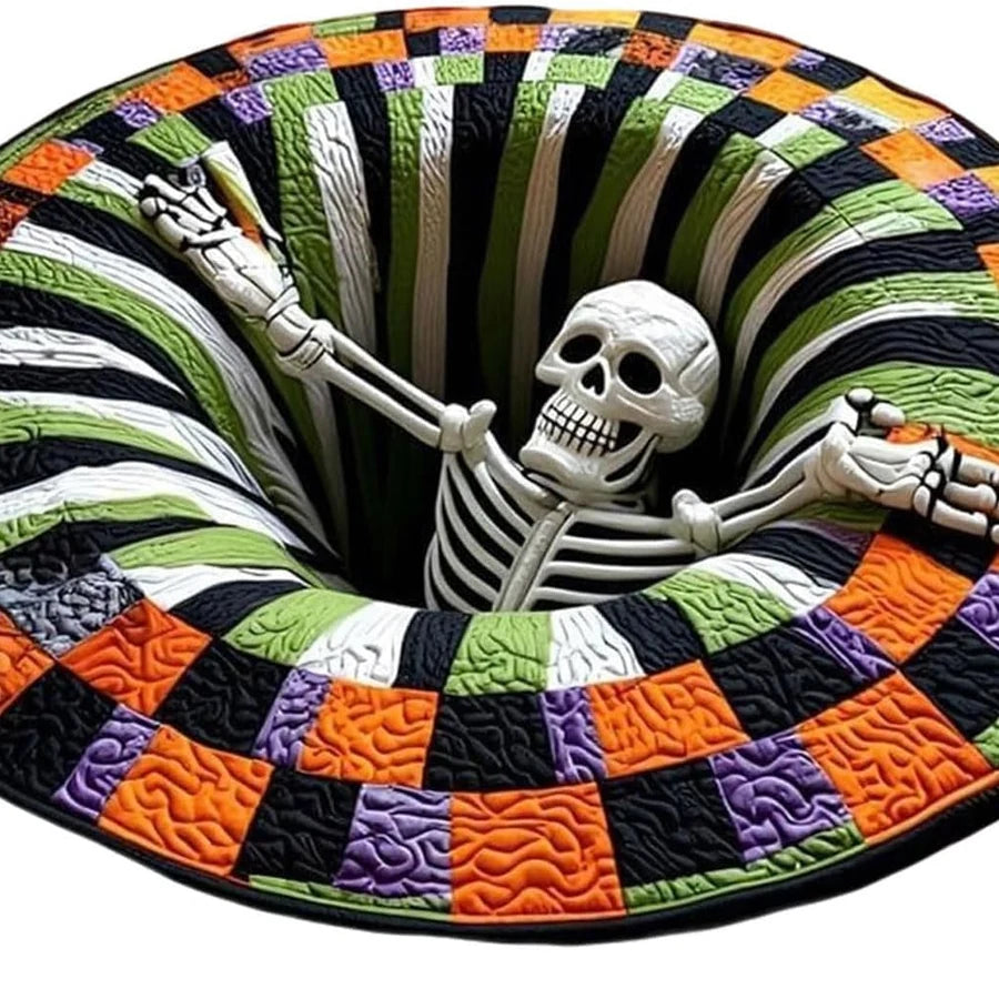 Front view of the Boneshade Illusion Rug, showing its printed 3D illusion design