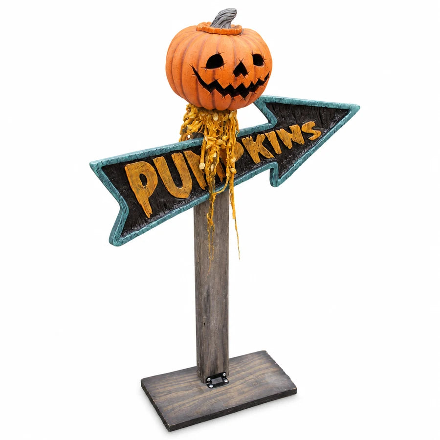 Vesper Pumpkin Sign, studio packshot on white