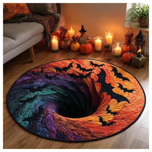 Front view of the Duskwing Illusion Rug, showing its printed 3D illusion design