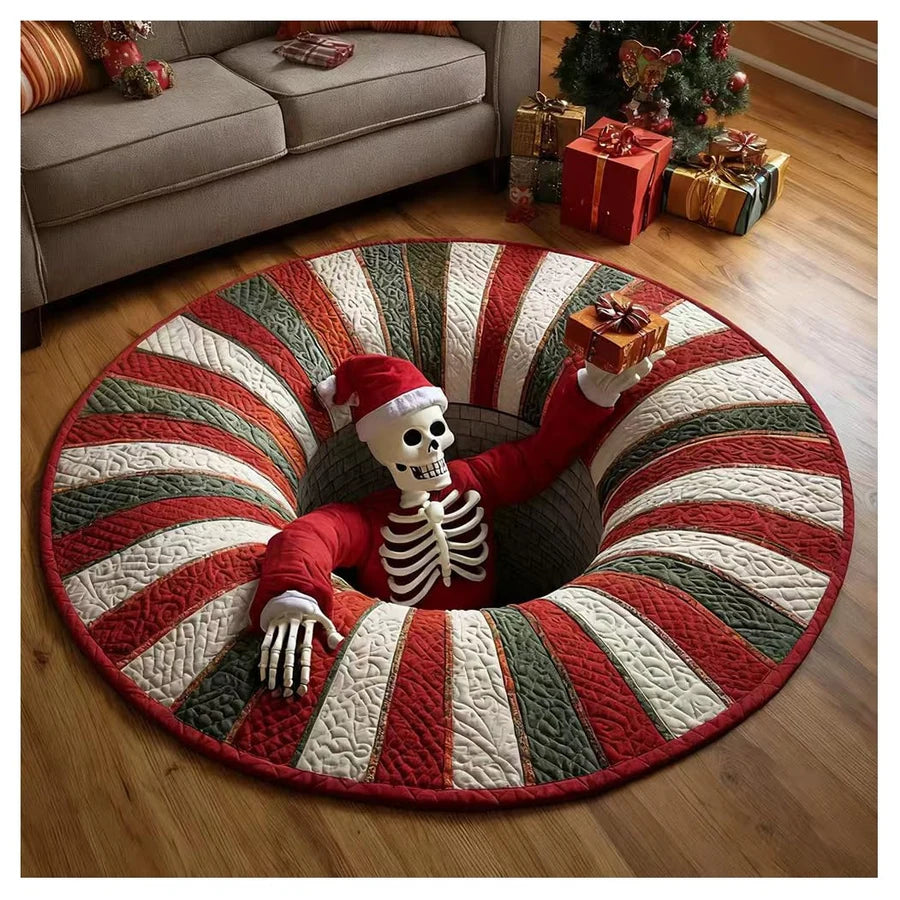 Front view of the Frostbone Illusion Rug, showing its printed 3D illusion design