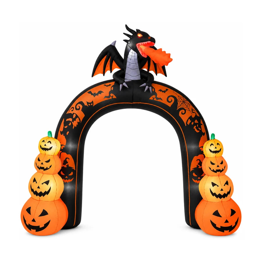 Wexford 10 ft Pumpkin Inflatable Archway, studio packshot on white