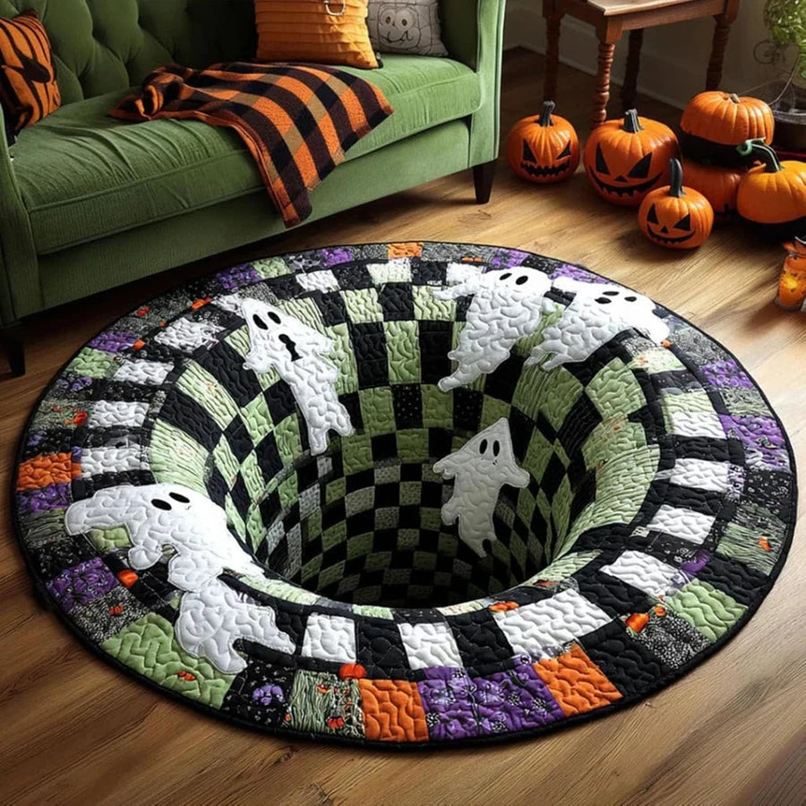 Angled view of the Wraithveil Illusion Rug, showing the depth of the illusion print