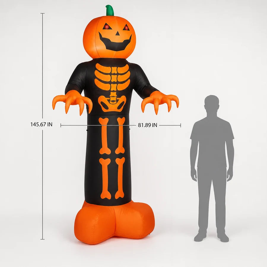 Size diagram: 145.67 in tall and 81.89 in across, beside a grey human silhouette for scale