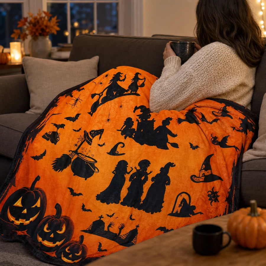Spread over someone's lap on the couch, shown from behind for scale